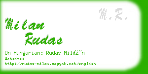 milan rudas business card